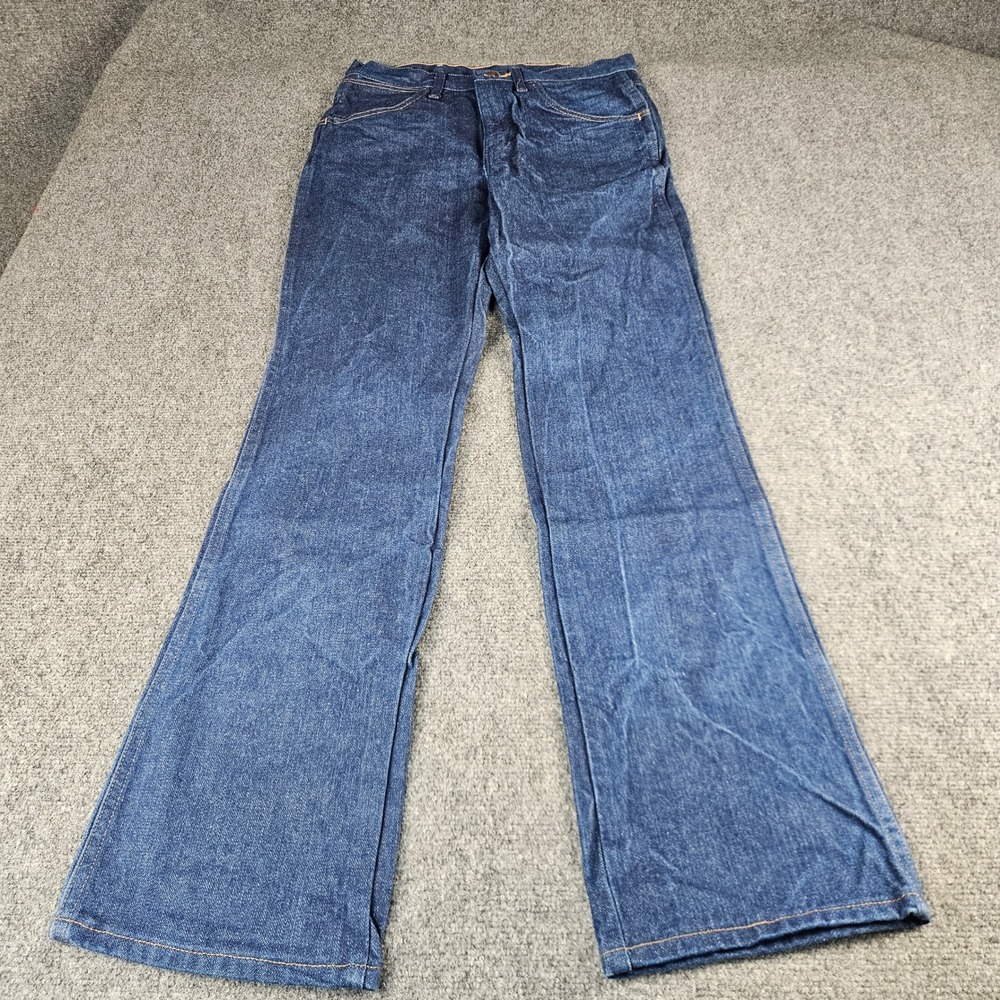 Wrangler 935NAV Cowboy Cut Slim Fit Bootcut Jeans Dark‎ Wash Navy Mens 31x32